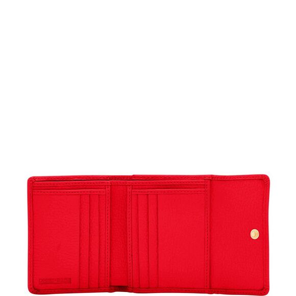 Dooney & Bourke Pebble Grain Small Flap Credit Card Wallet - Red - Picture 3 of 4